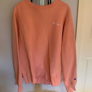 peach color champion pullover